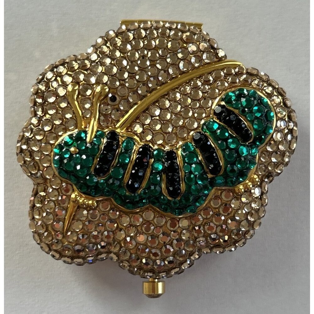 Estee Lauder Powder Compact All the Buzz Caterpillar Pave Crystal 2001